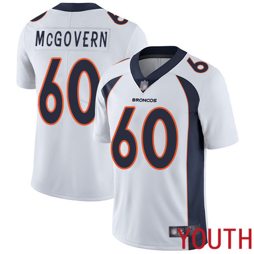 Youth Denver Broncos 60 Connor McGovern White Vapor Untouchable Limited Player Football NFL Jersey